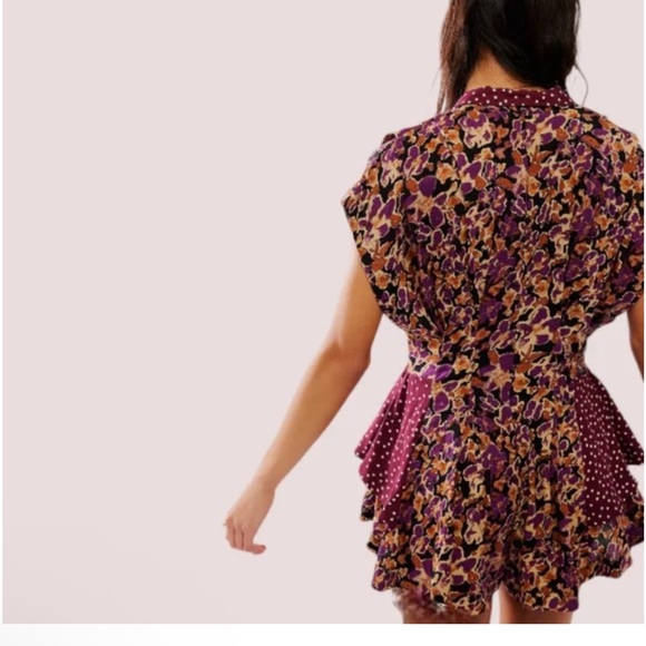 Free People Fiorella Flowy Romper in Midnight Combo - Picture 2 of 11